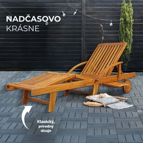 Záhradné lehátko TAMI SUN, 195,5x69x85cm, prírodná hnedá Jurhan