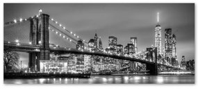 Obraz na plátně New York Brooklynský most Panorama - 150x50 cm
