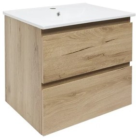 Kúpeľňová skrinka 2 zásuvky s umývadlom SAT B-Way 59x50x45 cm dub matný BWAY260OAKU4BI, 1 ks