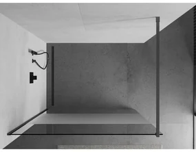 Mexen Kioto, sprchová zástena Walk-In 130 x 200 cm, 8mm číre sklo-námraza, grafitový profil, 800-130-101-95-35