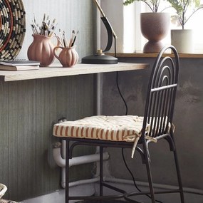 MADAM STOLTZ Sedák na stoličku Dark Honey Stripes 45×45 cm