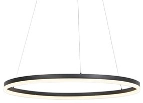 Dizajnové závesné svietidlo čierne 80 cm vrátane LED 3-stupňového stmievača - Anello