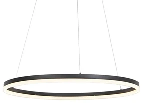 Dizajnové závesné svietidlo čierne 80 cm vrátane LED 3-stupňového stmievača - Anello