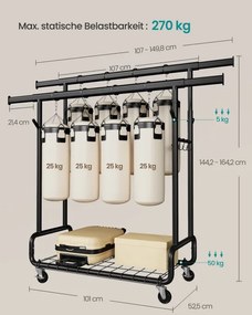 Vešiakový stojan na kolieskach HSR015B01