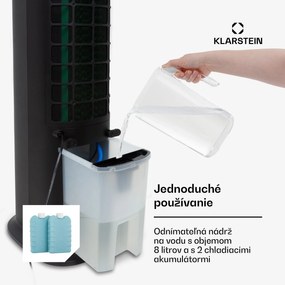 Klarstein Skytower Grand Smart, ochladzovač vzduchu, 80 W, 480 m³/h, 8 l, mobilný