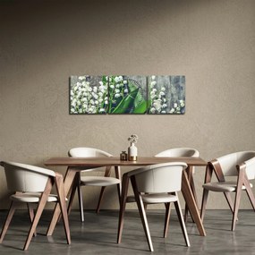 Obraz konvaliniek (s hodinami) (90x30 cm)