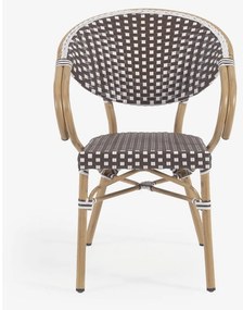 Hnedá kovová/plastová záhradná stolička Marilyn – Kave Home