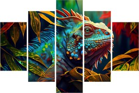 Obraz - Farebný leguán (150x105 cm)
