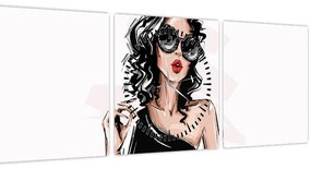 Obraz - Fashion woman (s hodinami) (90x30 cm)