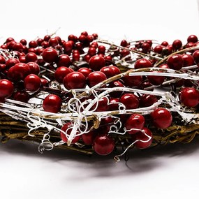 DECOLED Věnec z červených bobulek, průměr 40 cm