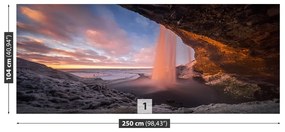 Fototapeta Vliesová Jaskyňa vodopád 152x104 cm