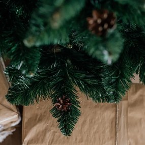 Umelý 3D vianočný stromček BOROVICA smaragdová 160cm so šiškami