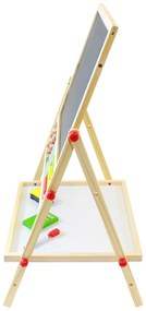 KRUZZEL Detská obojstranná tabuľa (kriedová a magnetická) s príslušenstvom - 6 v 1