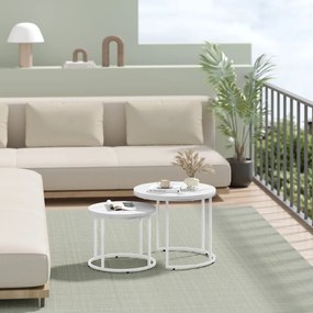 Súprava konferenčných stolíkov MARLON 2 ks, dekor biely mramor