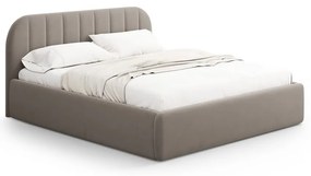 Svetlohnedá čalúnená dvojlôžková posteľ s úložným priestorom s roštom 140x200 cm Juno – Windsor &amp; Co Sofas