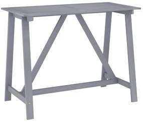 Záhradný barový stôl sivý 140x70x104 cm akáciový masív