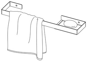 Deante Mokko, nástenný vešiak na uteráky s poličkou 500 mm, biela matná, DEA-ADM_A631