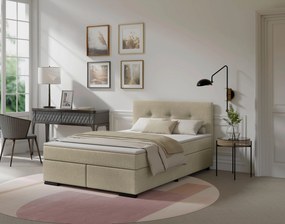 XXXLutz BOXSPRINGOVÁ POSTEĽ, 140/200 cm béžová MID.YOU - Online Only spálne - 002784001212