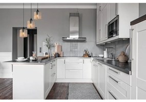 Závesné svietidlo Riffle Square, 3x medové sklenené tienidlo, b, o