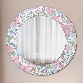 Okrúhle ozdobné zrkadlo Jemné kvety fi 50 cm