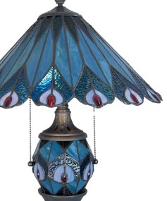 Tiffany lampa stolná PEACOCK Ø40*65
