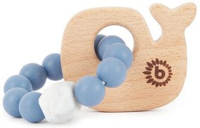 Bieco - Silikónové hryzadielko s drevenou veľrybou