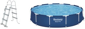 Bestway Bazén Steel Pro, Ø 366 x 84 cm + Bazénový rebrík, 107 cm  (800010838)
