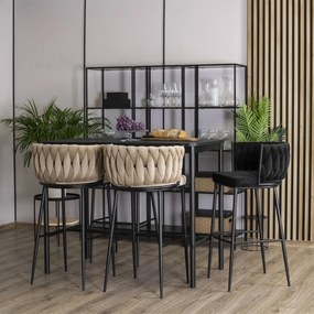 PROXIMA.store - Luxusná barová stolička FLORES FARBA: čierna, FARBA NÔH: čierna