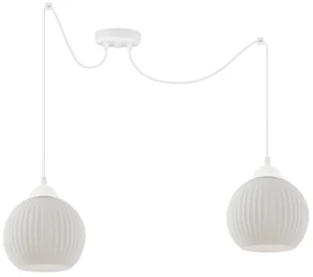 Závesné svietidlo Riffle Round Spider, 2x biele sklenené tienidlo, w