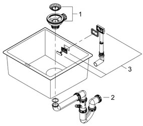 GROHE 31653AP0 - Drez K700U 457 × 406 mm kameň/čierna