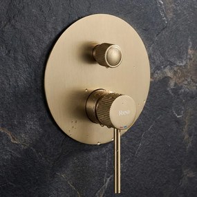 Rea Lungo Stripe, podomietková sprchová súprava + BOX, zlatá matná, REA-P9492