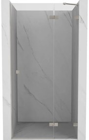 Mexen, Mexen Lunar pravé otočné sprchové dvere 85 cm, transparentné, brúsený nikel - 834-085-000-97-00-P