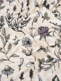 Deka mikroplyš Exclusive 150 × 200 cm – Herbár béžovej