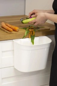 Závesný odpadkový kôš na kuchynské dvierka, 4l - biely Farba: biela
