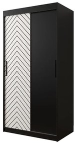 Skriňa Jodełka 100 čierna/biely/čierna