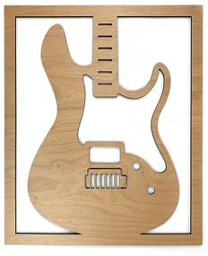 Veselá Stena Drevená nástenná dekorácia Elektrická gitara