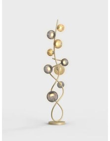 Wofi 3015-904 - LED Stojacia lampa METZ 9xG9/3,5W/230V zlatá/šedá