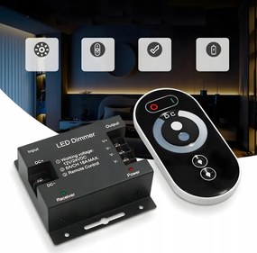 Sada COB neónových LED pásikov 12V 5m 320 diod 60W 8mm - zdroj + diaľkový ovládač