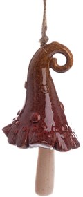 Keramický zvonček Klobúk červená, 38 x 9 cm