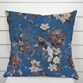 Biante Dekoračná obliečka na vankúš TF-061 Kvety na modrom 45 x 45 cm