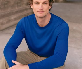 Pulóver z vlny merino, modrý