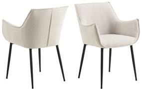 Krémovobiele čalúnené jedálenské kreslo Bonita – Actona