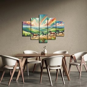 Obraz – Kone cválajúce krajinou (150x105 cm)