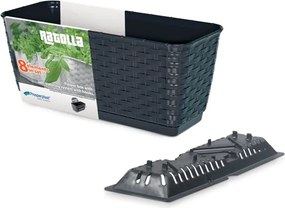 Plastový balkónový kvetináč DRL400PW 38,6 cm - antracit