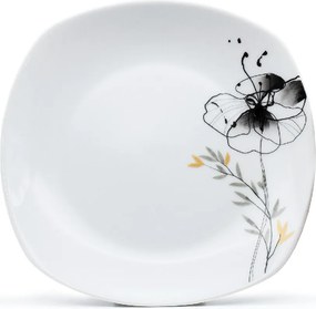 ARÔME HOME ELEMENTS Porcelánová súprava tanierov, 18 kusov, Čierny mak