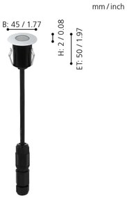 Eglo 98182 - LED Vonkajšie nájazdové svietidlo TRONTO LED/1W/230V IP65