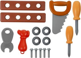 LEAN Toys Sada náradia v kufríku na kolieskach, dielňa, píla, skrutkovač