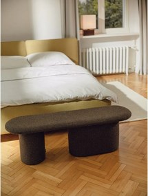 Hnedá polstrovaná lavica z textílie buklé Rull – noo.ma