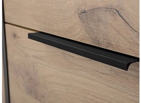 Šatníková skriňa so zrkadlom Pangaz D3, Farby: Čierna/Dub Viking, Nadstavec: áno