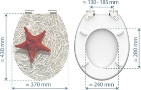 Eisl Sanitär WC sedadlo MDF Soft Close Red Starfish High Gloss 80541